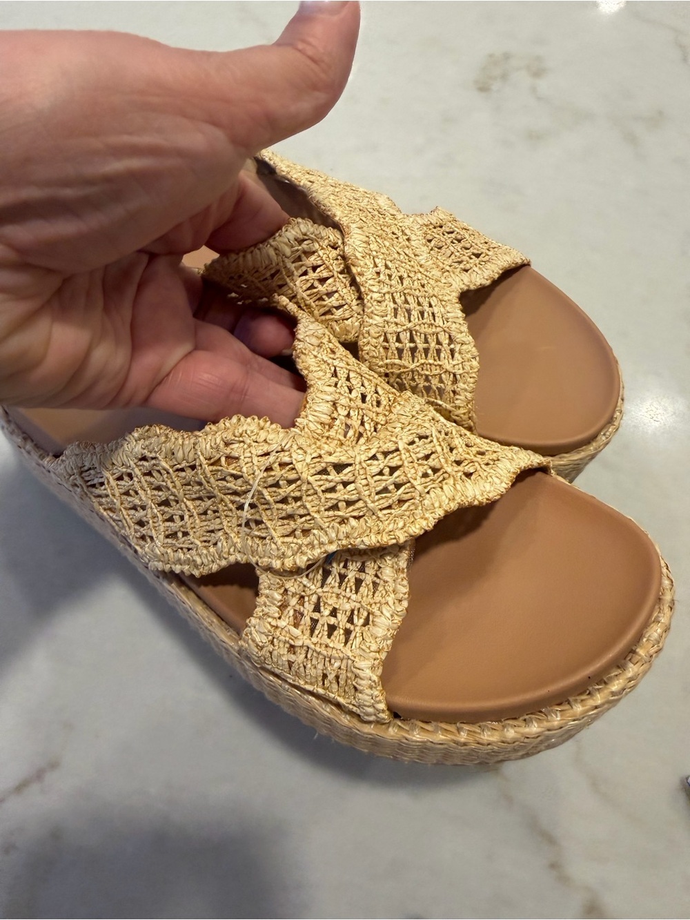DOLCE VITA Woven Platform Slide Sandals in Natural!! New! 7.5 - Picture 7 of 7